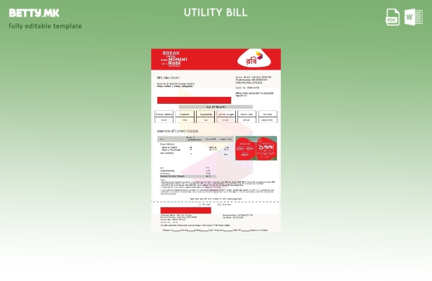 модерен стил Бангладеш Robi Axiata Limited шаблон за верзија на зборот за комуна